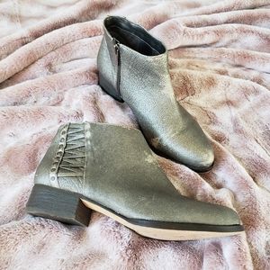 Vince Camuto Pewter Distressed Ankle Boots